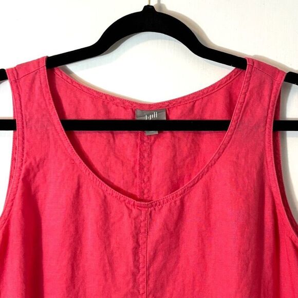 J. Jill L 100% linen coral sleeveless pocket dress - Picture 2 of 8